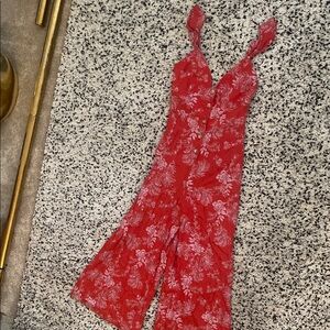 Red Floral Jumpsuit